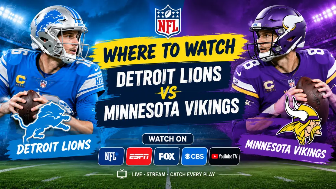 where to watch detroit lions vs minnesota vikings